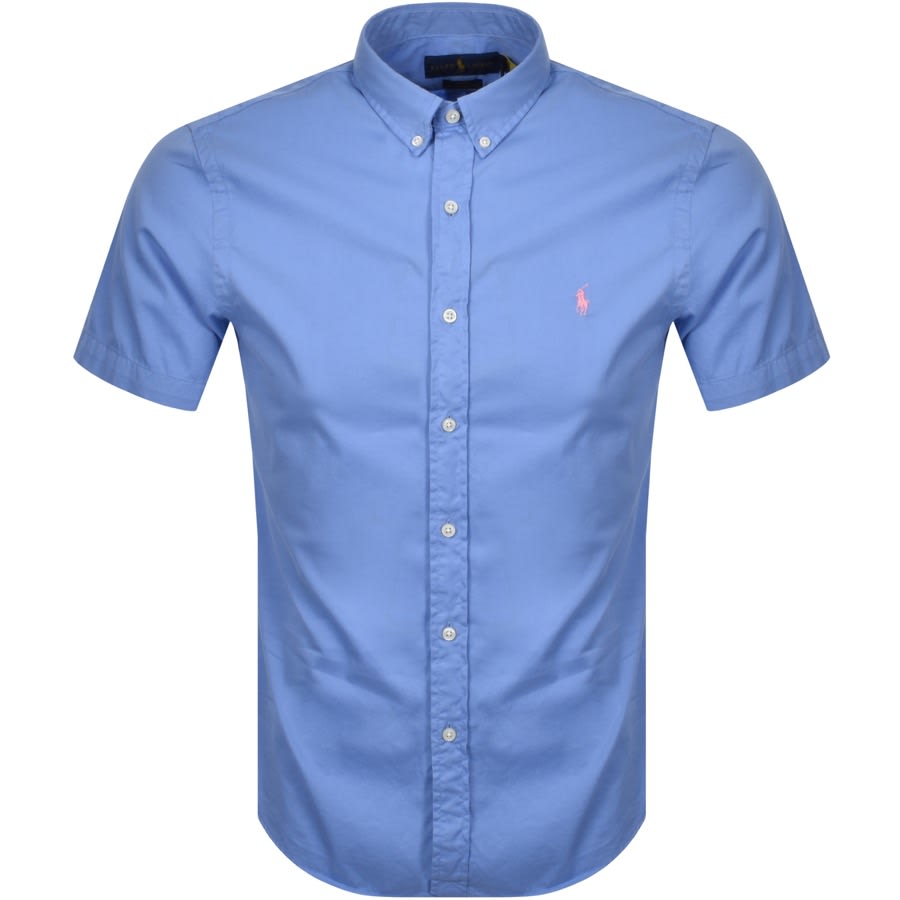 Alternative Image for ProductRalph Lauren Slim Fit Short Sleeve Shirt Blue1